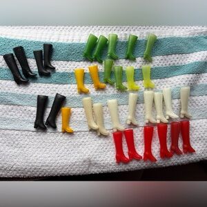 Barbie Assorted Doll Boots - Red, White, Black, Yellow, Green vintage Hong Kong